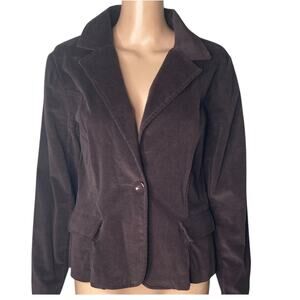 Best Chick In Heels BCIH Blazer Womens Large One Button Brown Corduroy